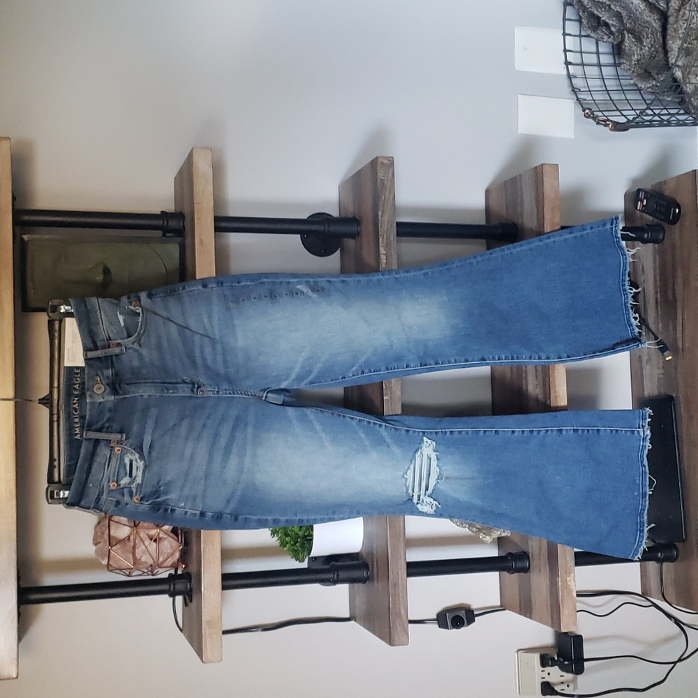 American Eagle Curvy Super High Rise Flare Jeans.